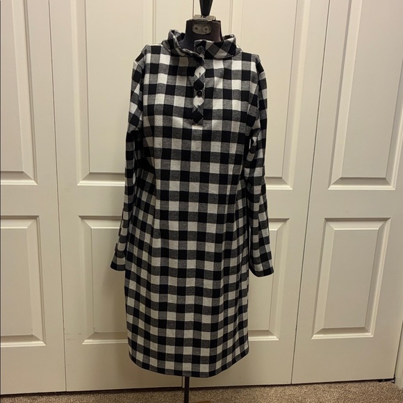 Talbots Black and White Flannel Dress - Picture 1 of 7